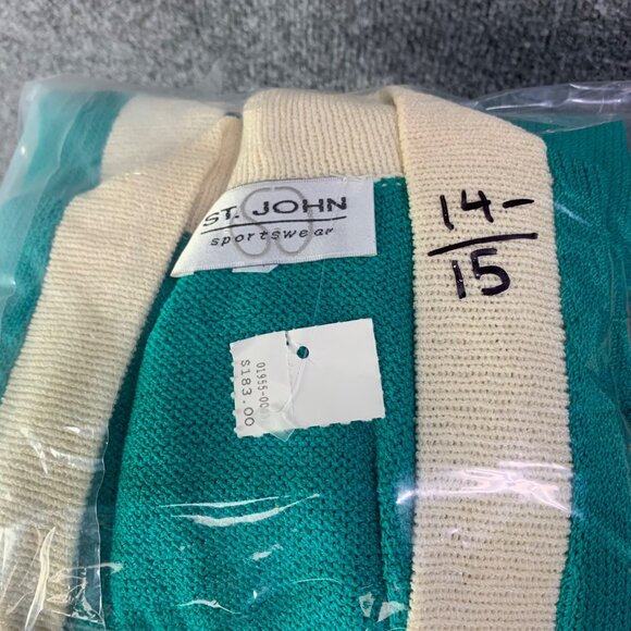 NWT $183 St.‎ John Sportwear Open Front Cardigan Turquoise Blue Women’s Sz Small - Picture 9 of 9